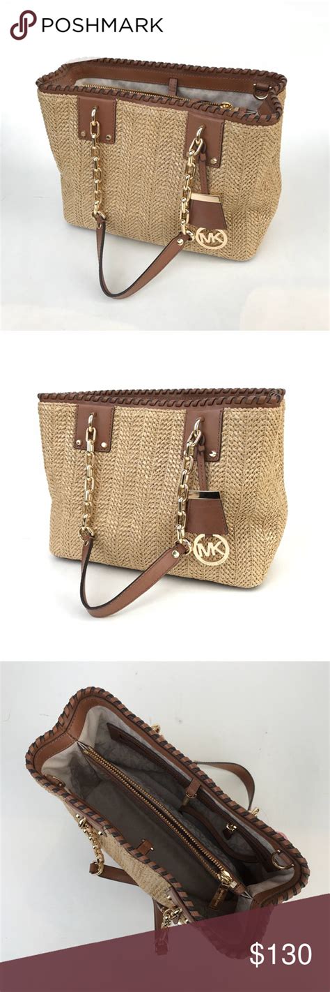 michael kors basket weave handbag|michael kors woven crossbody bag.